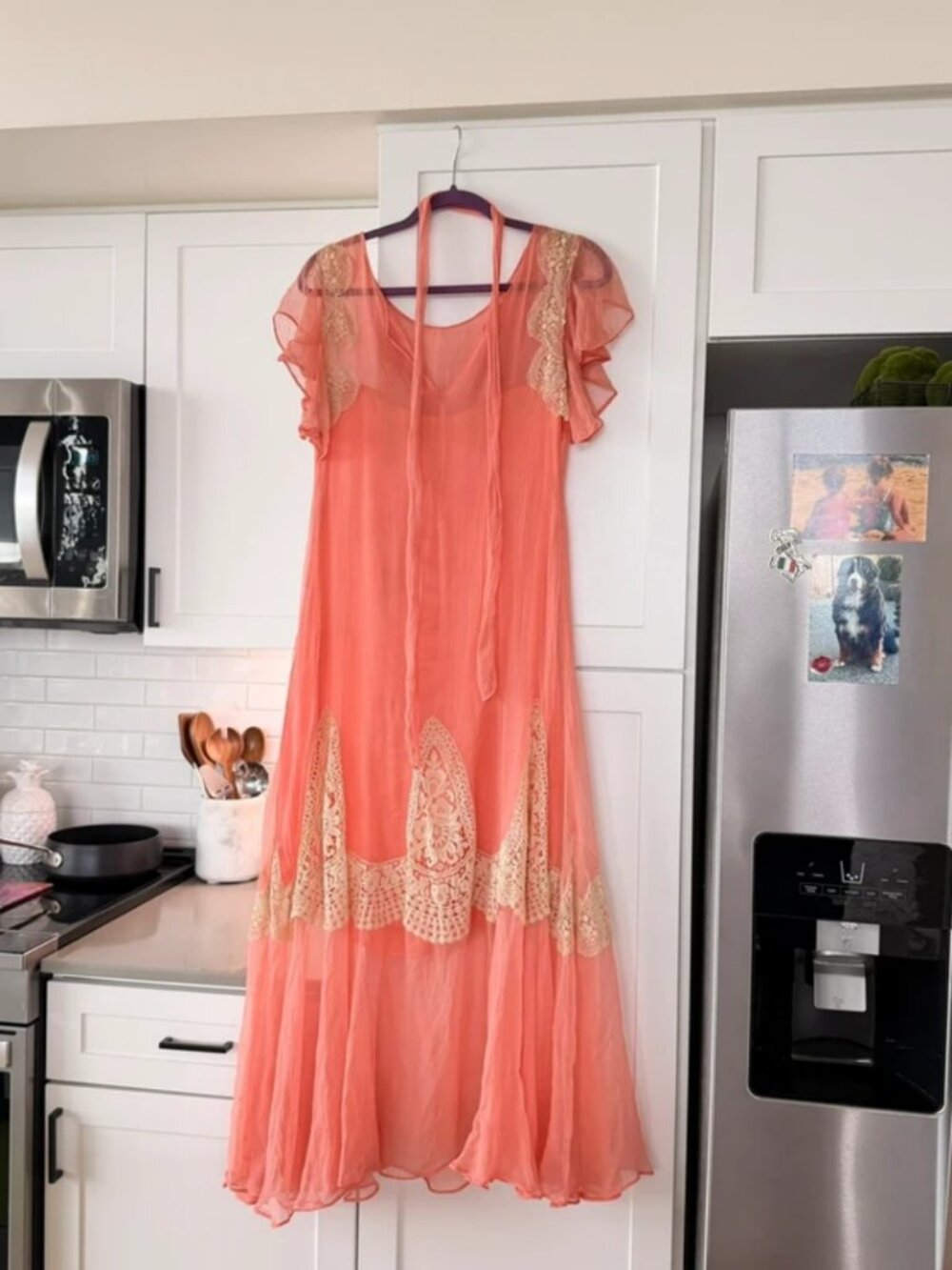 Vintage 1930’s dress silk chiffon satin size sm fits like a 6